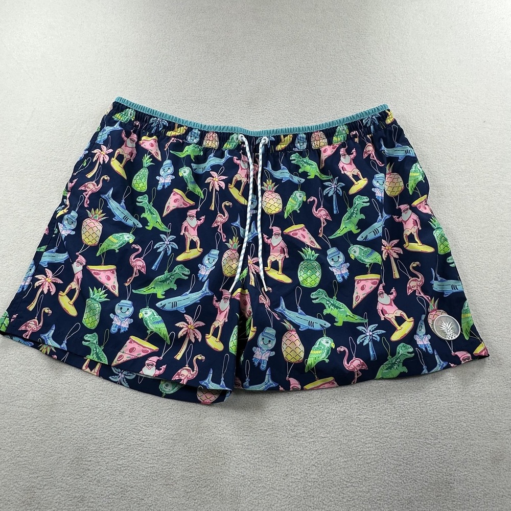 Chubbies Swim Trunks Mens 3XL Navy 5.5 Inseam Tropical Print Lined Shorts Fun